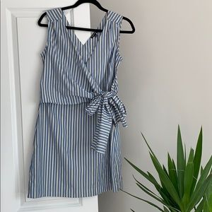 Striped Wrap Style Dress
